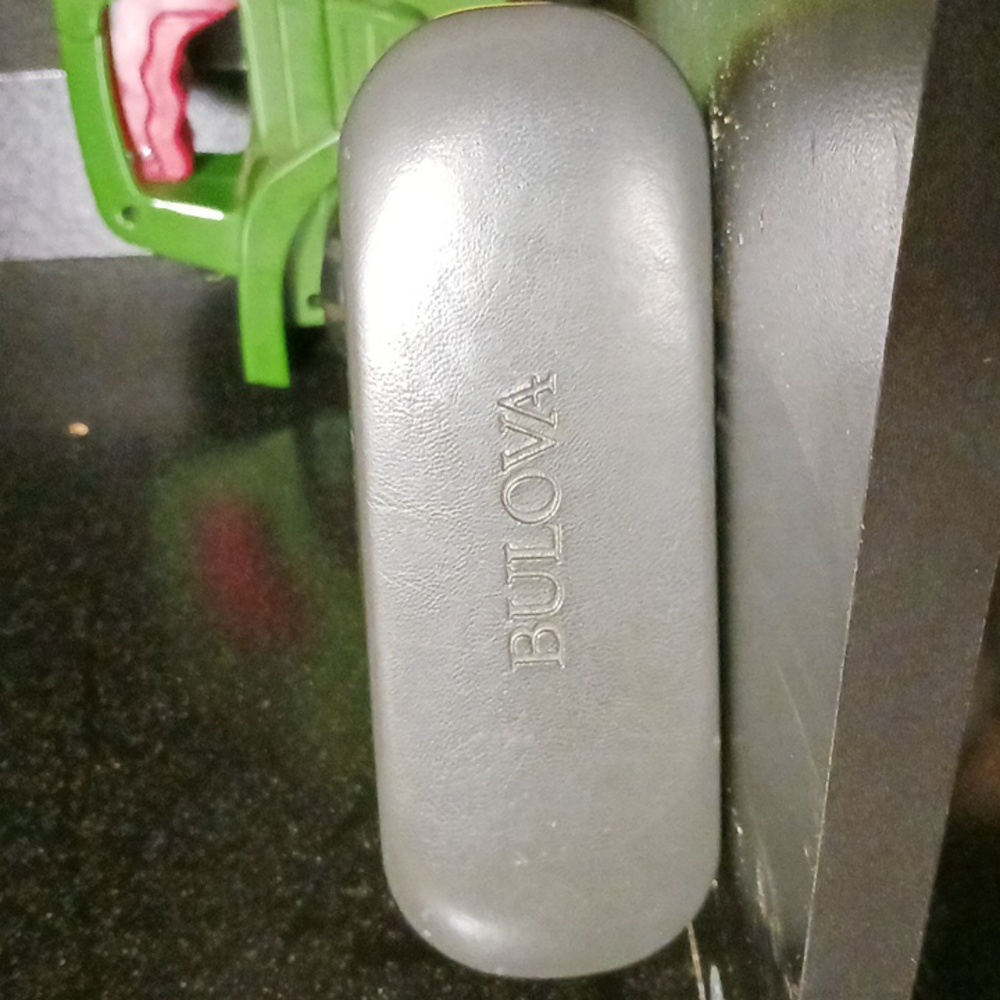 Bulova grey glass case hard shell